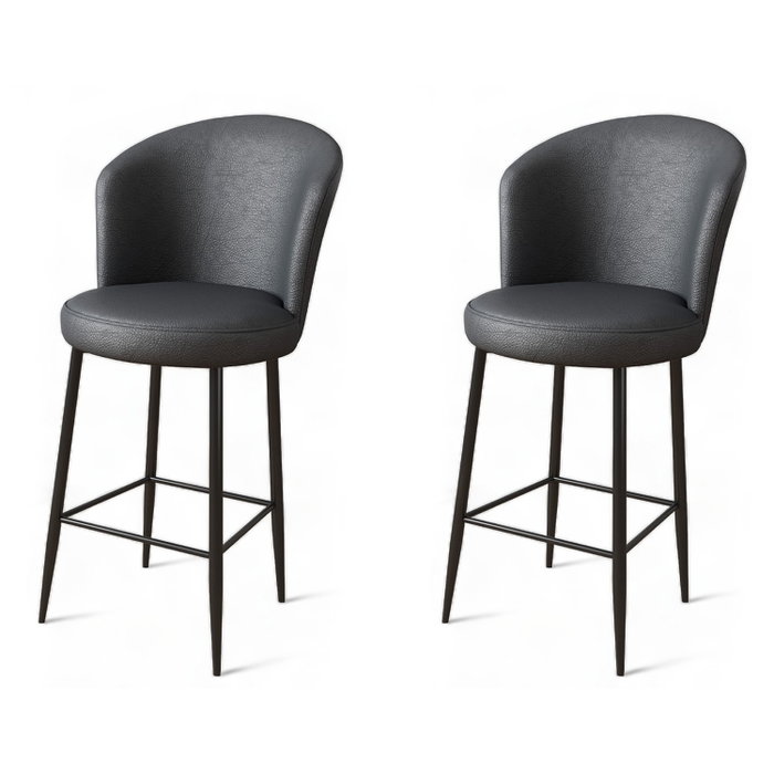 Hanah Home Uras Juego de 2 Taburetes de Bar Antracita y Negro Hanah Home Uras Juego de 2 Taburetes de Bar Antracita y Negro